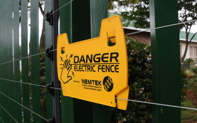 Monitored electric fence provides home security